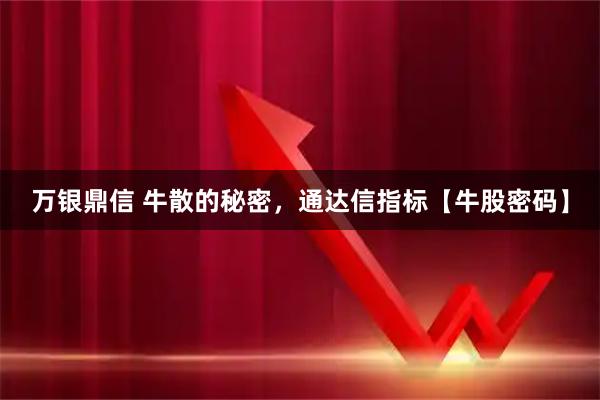 万银鼎信 牛散的秘密，通达信指标【牛股密码】